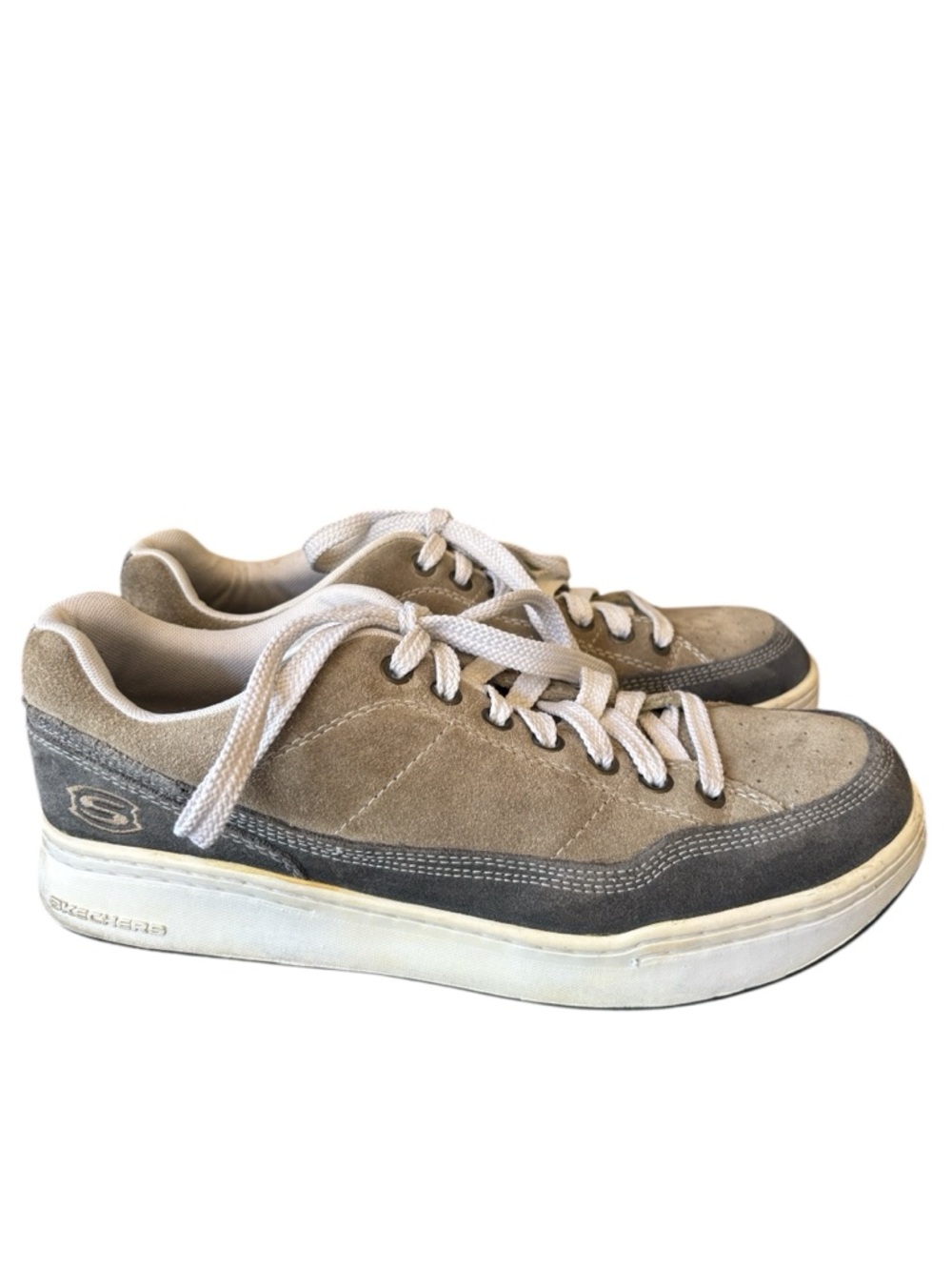 Skechers Sport Style 50065 Tan Gray Suede Skate Lace Up Sneaker Size 11